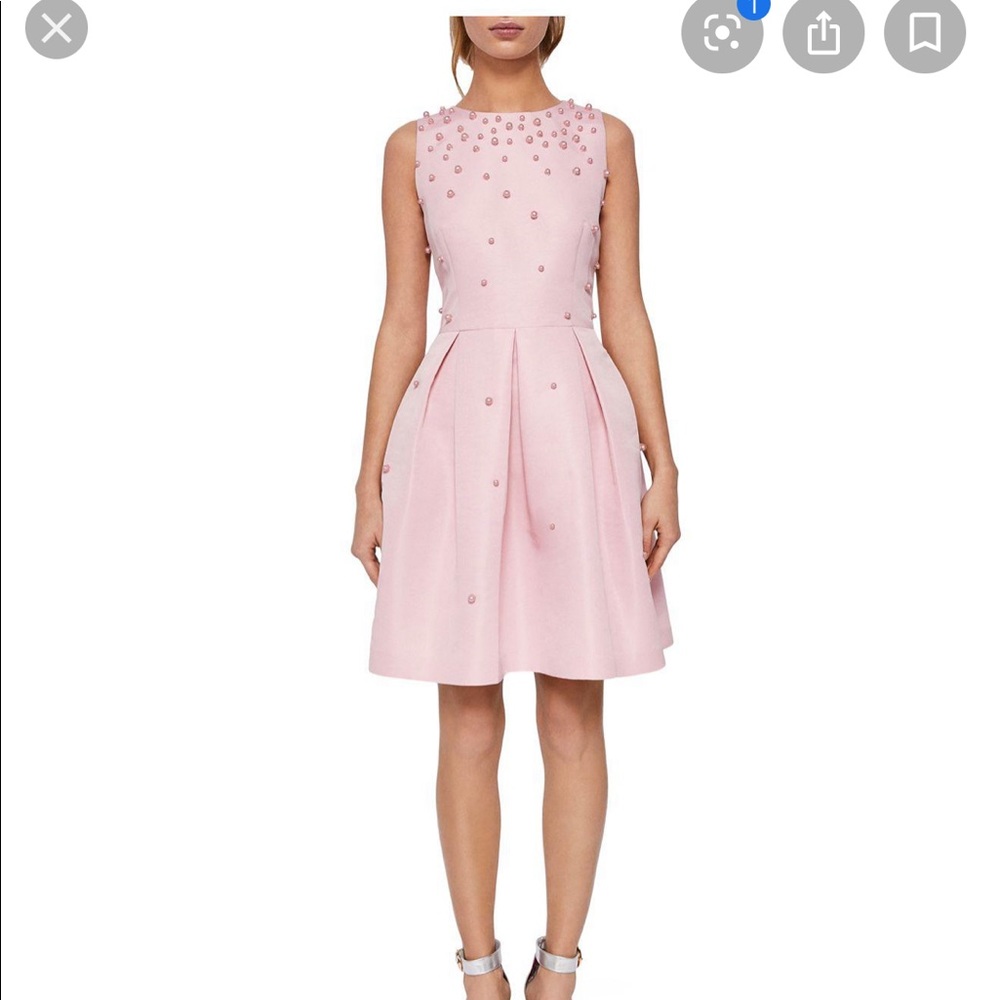 Ted Baker Milliea Pearl embellished skater in pink